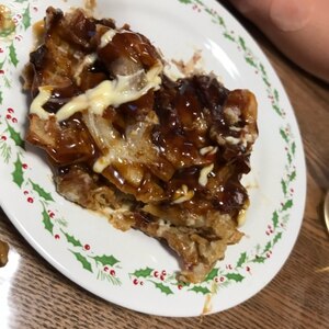 チーズのせお好み焼き！